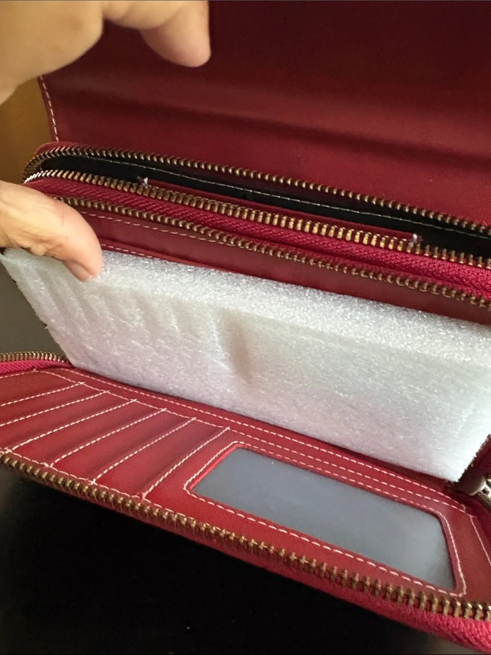 Red Women's Buckle Wallet Clutch